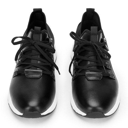 Męskie sneakersy ze skóry i tkaniny czarne ze sklepu WITTCHEN w kategorii Buty sportowe męskie - zdjęcie 132444306