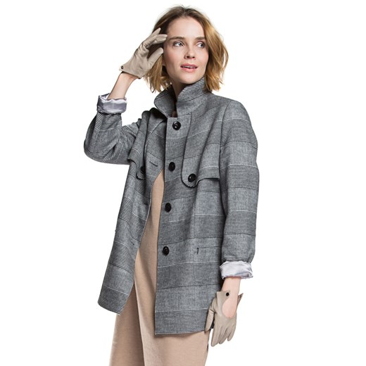 Damska kurtka w kratę szara ze sklepu WITTCHEN w kategorii Płaszcze damskie - zdjęcie 132445317
