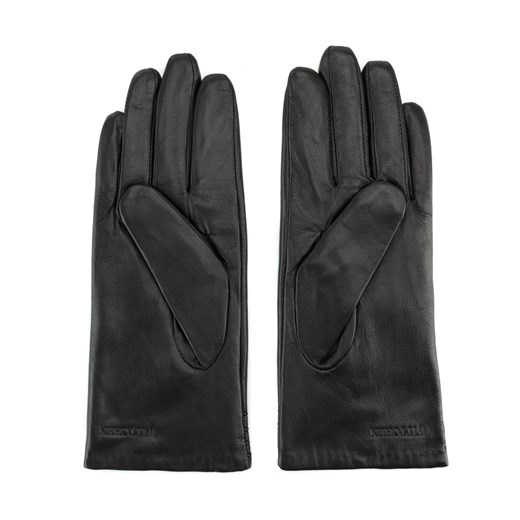 Damskie rękawiczki ze skóry z przeszyciami czarne ze sklepu WITTCHEN w kategorii Rękawiczki damskie - zdjęcie 132449419