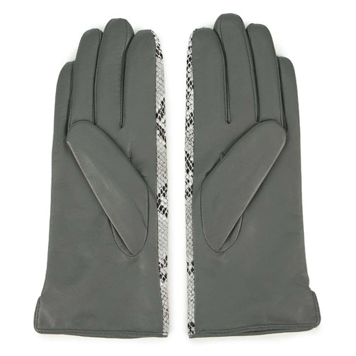 Damskie rękawiczki ze skóry z wężowym motywem ze sklepu WITTCHEN w kategorii Rękawiczki damskie - zdjęcie 132449449