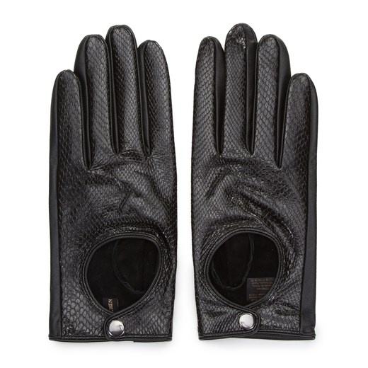 Damskie rękawiczki skórzane samochodowe klasyczne czarne ze sklepu WITTCHEN w kategorii Rękawiczki damskie - zdjęcie 132449476