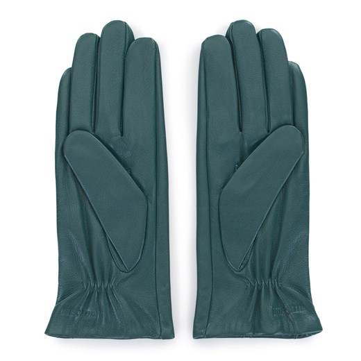 Damskie rękawiczki ze skóry stębnowane zielone ze sklepu WITTCHEN w kategorii Rękawiczki damskie - zdjęcie 132449668