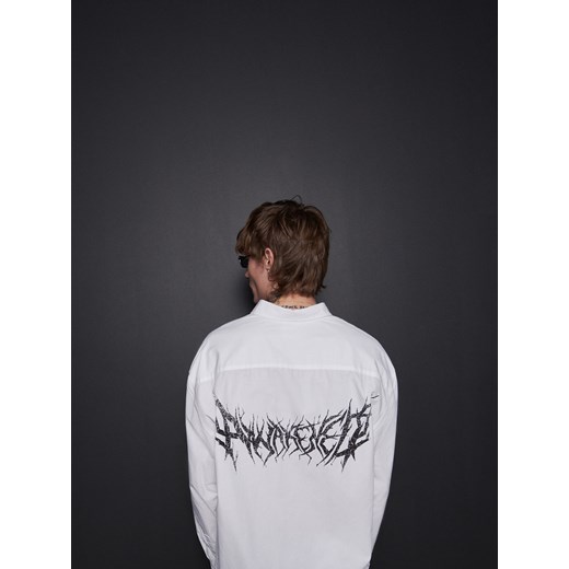 Reserved - Koszula oversize z nadrukiem na plecach - Biały Reserved M Reserved
