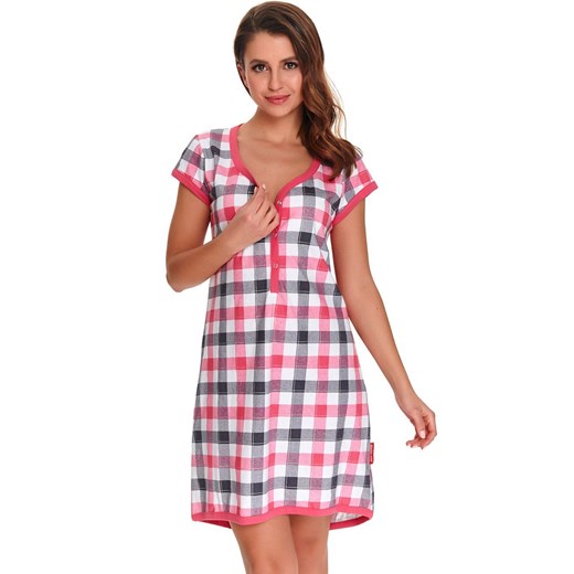 Koszula do karmienia w krateczkę TM.9940.HOT_PINK, Kolor różowo-czarny, Rozmiar Doctor Nap S Intymna