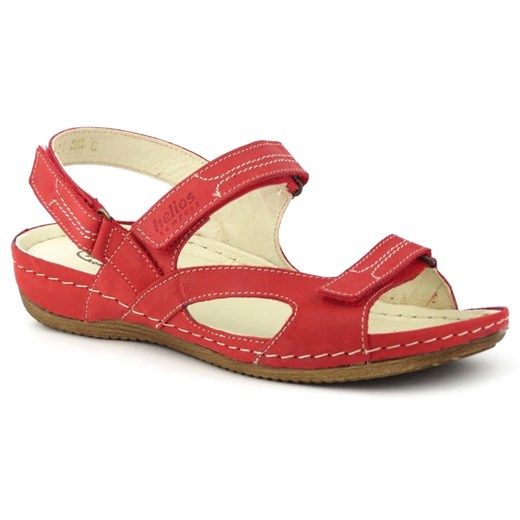 Elastyczne, lekkie sandały damskie Helios Komfort 221, czerwone Helios Komfort 40 ulubioneobuwie