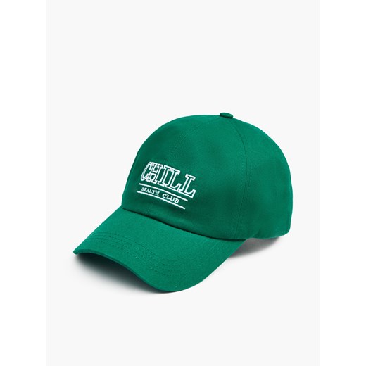 Cropp - Ciemnozielona czapka z daszkiem - Zielony Cropp Uniwersalny Cropp