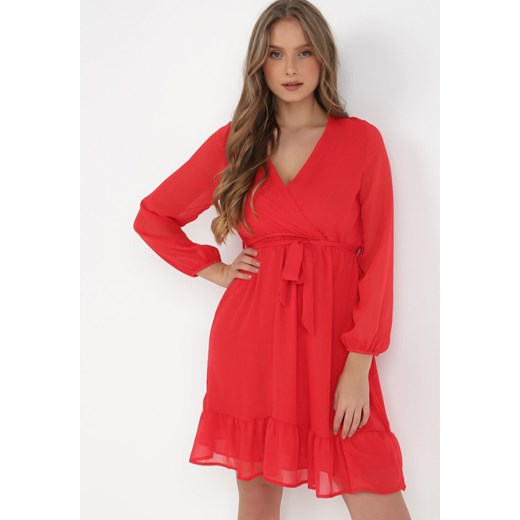 Czerwona Sukienka Pronestra ze sklepu Born2be Odzież w kategorii Sukienki - zdjęcie 132559068