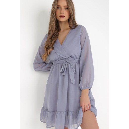Niebieska Sukienka Pronestra ze sklepu Born2be Odzież w kategorii Sukienki - zdjęcie 132559086