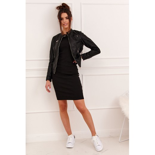 Basic sukienka mezzo w sportowym stylu czarna FG533 UNIW fasardi.com