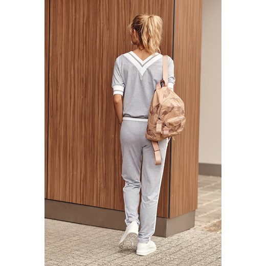 Szary dres damski z krótkim rękawem FK540 S fasardi.com