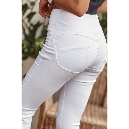 Dopasowane spodnie jeansowe białe 330 29 promocja fasardi.com