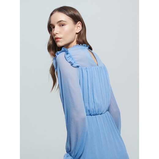Reserved - Szyfonowa sukienka mini - Niebieski Reserved 34 Reserved