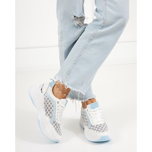 Niebiesko-białe damskie buty sportowe sneakersy Weniso - Obuwie Royalfashion.pl 38 royalfashion.pl