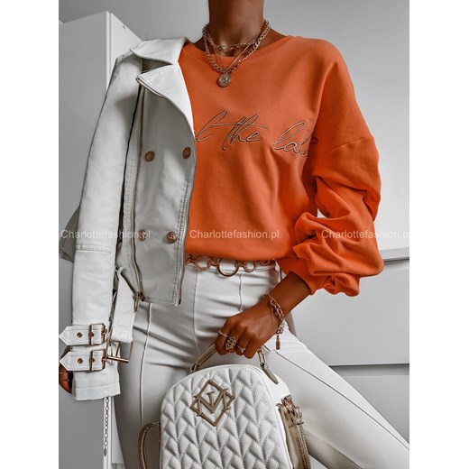 Bluza dresowa wiązana na plecach pomarańczowa CY425 La Manuel ONE SIZE Charlotte Fashion