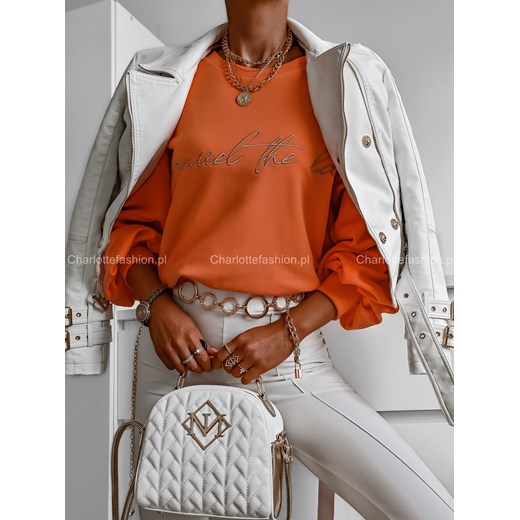 Bluza dresowa wiązana na plecach pomarańczowa CY425 La Manuel ONE SIZE Charlotte Fashion