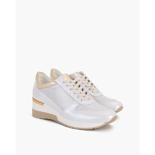 biało-złote sneakersy skórzane 024-5089-1581-77 Kulig 36 KULIG