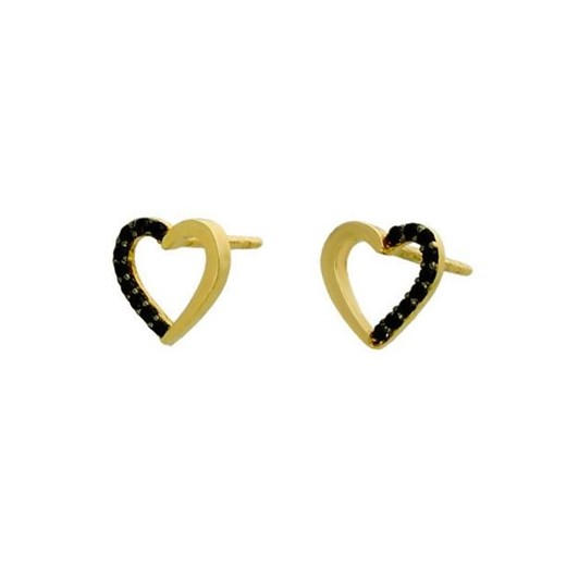 złote kolczyki serca z cyrkoniami Irbis.style Uniwersalny irbis.style
