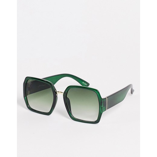 Jeepers Peepers – Zielone kwadratowe okulary przeciwsłoneczne oversize-Zielony Jeepers Peepers One Size wyprzedaż Asos Poland