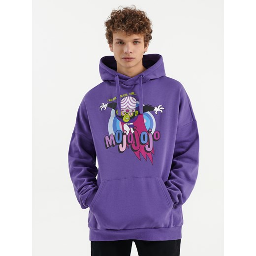 Bluza z kapturem oversize Mojo Jojo - Fioletowy House M House