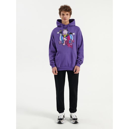 Bluza z kapturem oversize Mojo Jojo - Fioletowy House M House