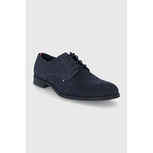 Tommy Hilfiger półbuty zamszowe męskie kolor granatowy Tommy Hilfiger 46 ANSWEAR.com