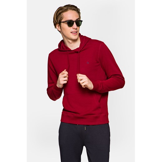 Bluza Bordowa z Bawełną z Kapturem Skyler ze sklepu Lancerto S.A. w kategorii Bluzy męskie - zdjęcie 132677156