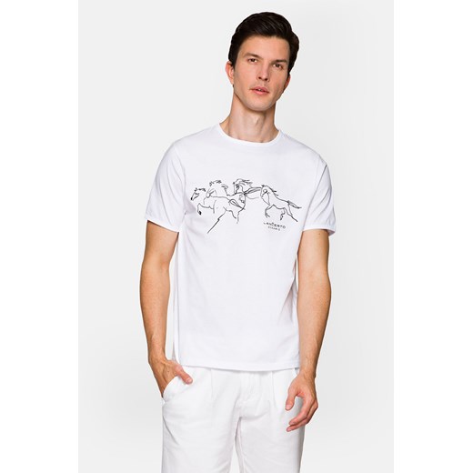 Koszulka Biała Bawełniana Alfred ze sklepu Lancerto S.A. w kategorii T-shirty męskie - zdjęcie 132677625