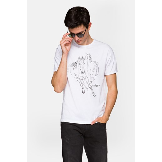 Koszulka Biała Bawełniana Dexter ze sklepu Lancerto S.A. w kategorii T-shirty męskie - zdjęcie 132677629