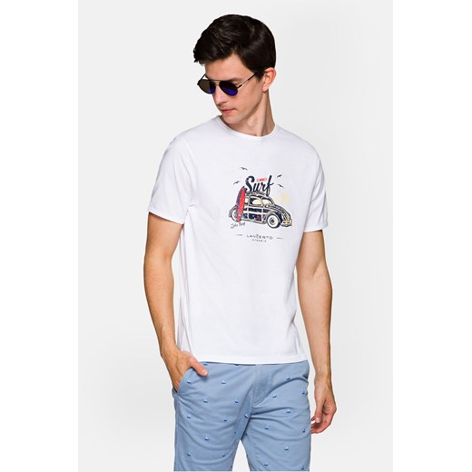 Koszulka Biała Bawełniana Reggie ze sklepu Lancerto S.A. w kategorii T-shirty męskie - zdjęcie 132677636