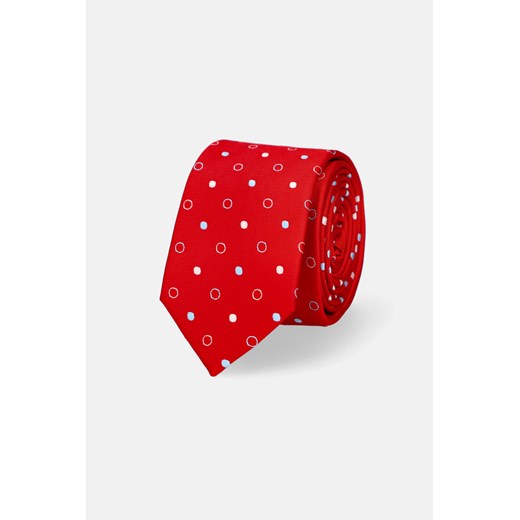 Krawat Czerwony Wzór Geometryczny Lancerto promocyjna cena Lancerto S.A.