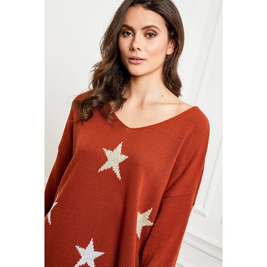 Sweter "Etoile" w kolorze czerwonym Joséfine L okazyjna cena Limango Polska