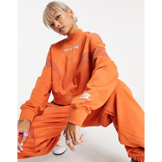 Nike Air – Pomarańczowa krótka bluza dresowa-Brązowy Nike XS Asos Poland