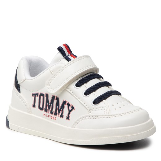 Sneakersy TOMMY HILFIGER - Low Cut Lace-Up T1B4-32218-1384 S White/Blue X336 Tommy Hilfiger 31 eobuwie.pl