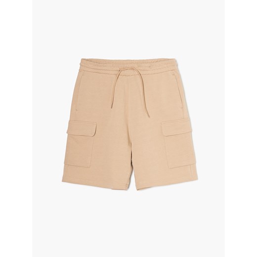 Cropp - Dresowe szorty z kieszeniami cargo - Beżowy Cropp XL Cropp