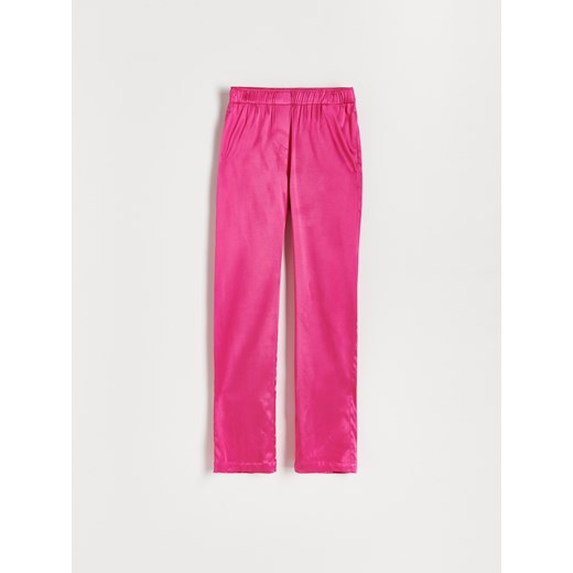 Reserved - Szerokie spodnie z satynowej wiskozy - Różowy Reserved S Reserved