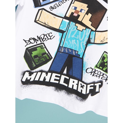 Reserved - Bawełniany t-shirt Minecraft - Biały Reserved 170 Reserved
