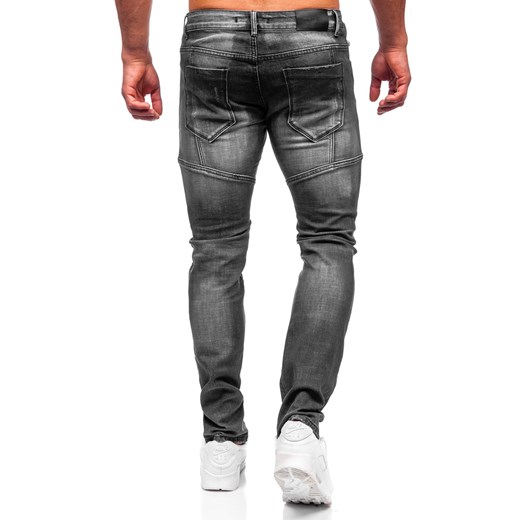 Czarne spodnie jeansowe męskie regular fit Denley MP0047N 31/M wyprzedaż Denley