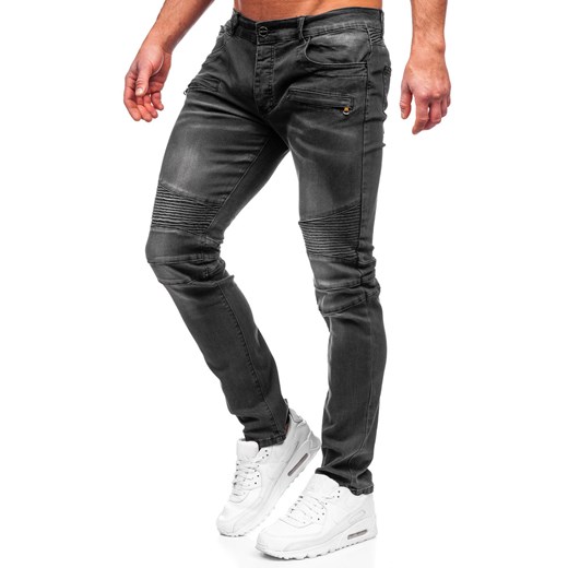 Denley jeansy męskie szare bawełniane 