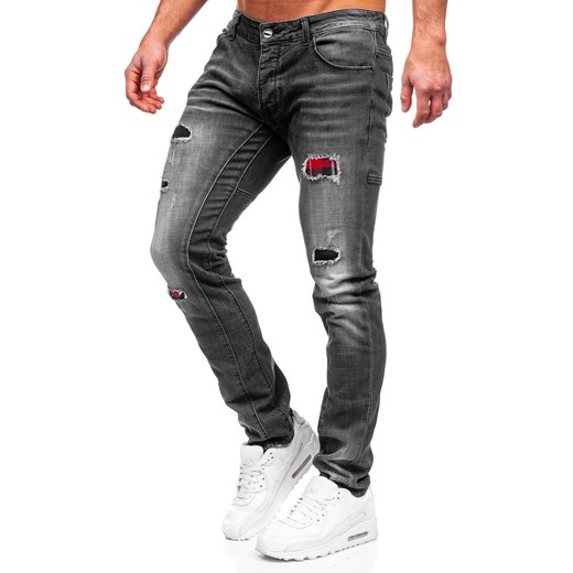Czarne spodnie jeansowe męskie regular fit Denley MP0050N 30/S Denley wyprzedaż