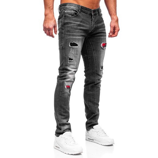 Czarne spodnie jeansowe męskie regular fit Denley MP0050N 36/XL promocyjna cena Denley