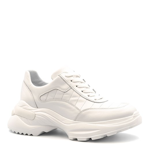 Buty sportowe damskie białe sneakersy sznurowane 