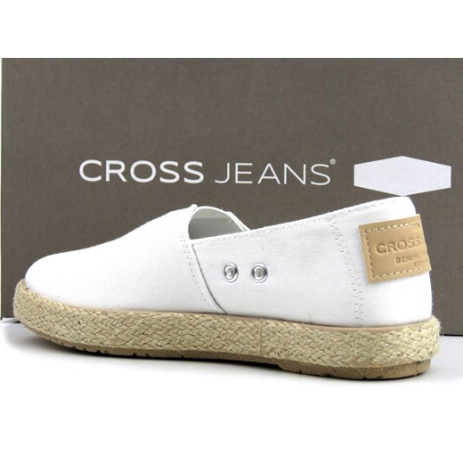 Espadryle damskie, półbuty na lato - CROSS JEANS JJ2R4001C, białe Cross Jeans 38 ulubioneobuwie