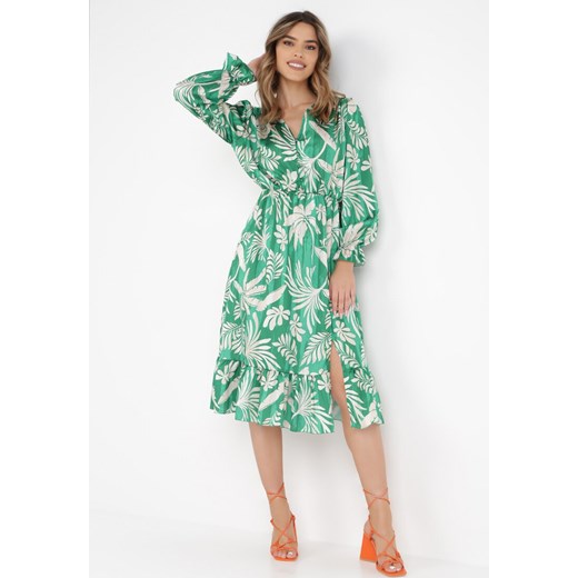 Zielona Sukienka Parthitheme ze sklepu Born2be Odzież w kategorii Sukienki - zdjęcie 132816458
