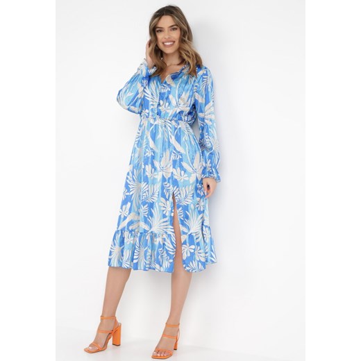 Niebieska Sukienka Parthitheme ze sklepu Born2be Odzież w kategorii Sukienki - zdjęcie 132819666