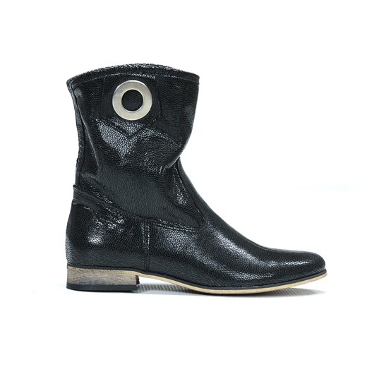 wsuwane botki na niskim obcasie - skóra naturalna - model 270 - kolor czarny Zapato 43 okazyjna cena zapato.com.pl