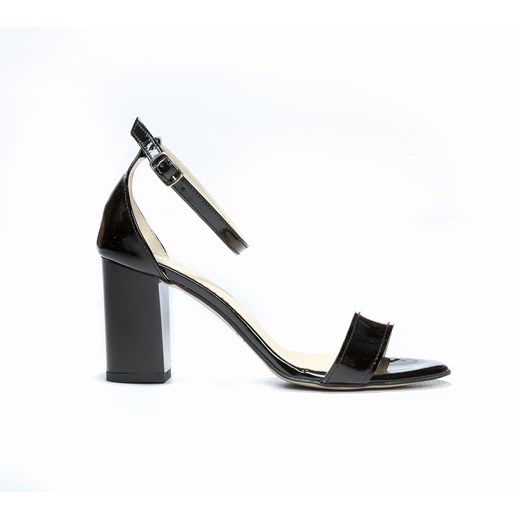 sandałki na słupku - skóra naturalna - model 342 - kolor czarny lakier Zapato 36 zapato.com.pl