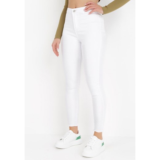 Białe Spodnie Skinny Phenameia ze sklepu Born2be Odzież w kategorii Spodnie damskie - zdjęcie 132871899