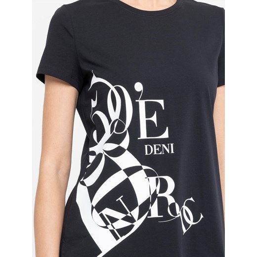 Czarny t-shirt z nadrukiem Deni Cler Milano Deni Cler Milano 44 (48 IT) Eye For Fashion