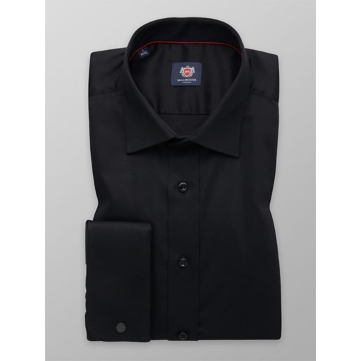 Czarna klasyczna koszula na spinki Willsoor XL (43/44) / 176-182 okazja Willsoor