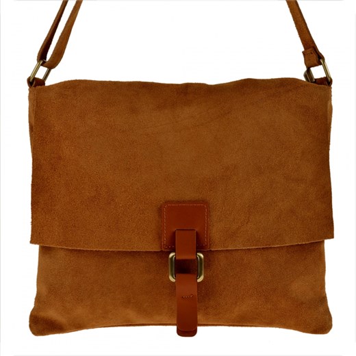 Nowy wzór zamszowa torebka listonoszka duża camel l ze sklepu melon.pl w kategorii Listonoszki - zdjęcie 133011426